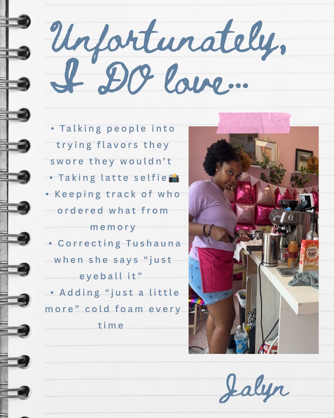 Jalyn — Lead Barista at Tee Coffee Studio Atlanta